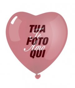 La tua foto con la trasparenza di un palloncino a forma di cuore con un rosso "Ti amo". Ideale per San Valentino