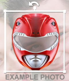 Fotomontaggio per aggiungere la maschera di Red Power Ranger nelle foto