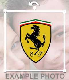 Scudo Ferrari per incollare e decorare le vostre foto online effetto foto gratis