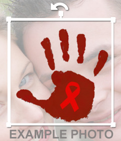 Sticker di una mano con il nastro rosso per lAIDS 
