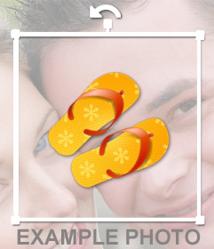 Sticker di un flip-flop per mettere su le foto gratis