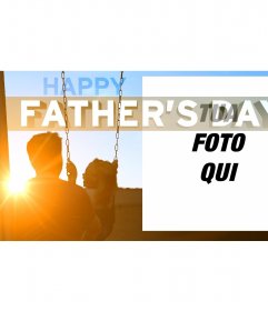 Si congratula con Fathers Day con questa cartolina al tramonto su una altalena