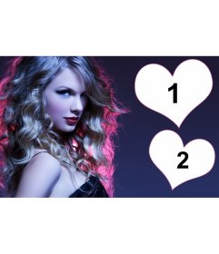 Collage per due foto con una foto di Taylor Swift