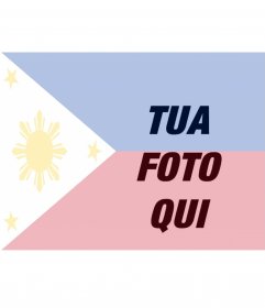 Assemblaggio Foto di bandiera filippina insieme a una foto caricata