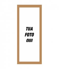 Foto cornice per foto Tripla 3 fotogrammi con sfondo marrone e bianco