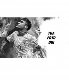 Collage con una foto di Neymar in