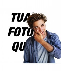 Fotomontaggio di scattare una foto con Robert Pattinson dal film Twilight