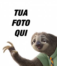 Effetto foto con il bradipo da Zootopia per caricare la tua foto