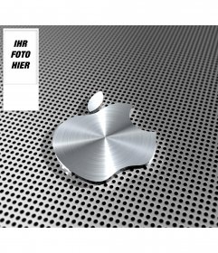 Machen Sie Ihr Hintergrundbild für twitter individuell mit metallischen Apfel-Logo