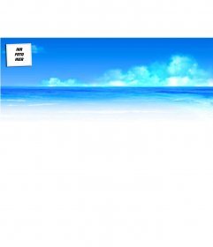 Fund twitter blauen Himmel und Meer kundengerecht mit Ihrem Foto