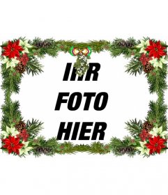 Fotorahmen mit Christbaumschmuck, dass Sie als Weihnachtsgruß verwenden können