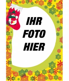 Fotorahmen, Weihnachts-Geschenk-bottom roten Sternchen