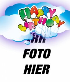 Postkarte Alles Gute zum Geburtstag mit Luftballons