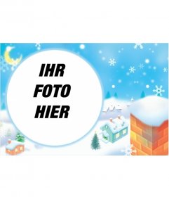 Runder Bilderrahmen Weihnachten Landschaft