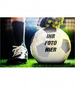 Fotomontage, um Ihr Foto auf einem Fußball setzen