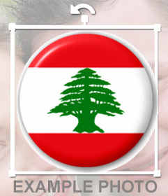 Abzeichen mit der Flagge des Libanon, auf Ihr Profilbild Facebook oder Twitter gestellt