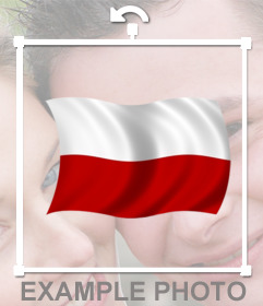 Wehende Flagge von Polen, die Sie in Ihre Fotos kostenlos