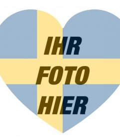Schweden-Flagge Herz als Filter geformt, um Ihre Fotos zu