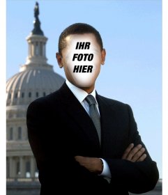 Fotomontage von Barack Obama, Präsident der USA zu setzen Sie Ihr Foto 