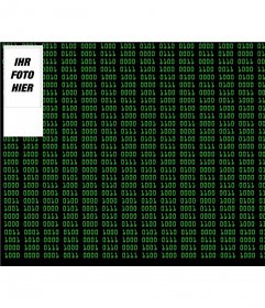 Hintergrund von binären Zahlen wie Matrix mit einer individuell anpassbaren Foto