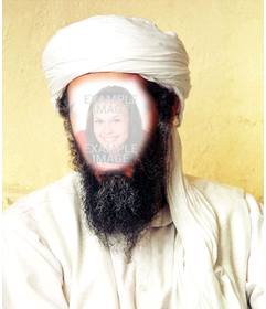 Fotomontage von Osama Bin Laden Sie Ihr Gesicht auf seinem Gesicht