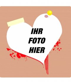 Photo Frame oder eine Postkarte Valentine herzförmige Blutungen