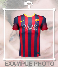 Aufkleber eines FC Barcelona T-Shirt der Saison 2014 