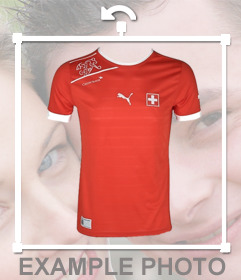 Offizielles Hemd der Fußballmannschaft der Schweiz in Ihren Fotos 