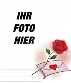 Foto-Effekt mit einer roten Rose und ein Liebesbrief Sie bearbeiten können,