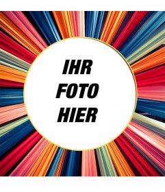 Runde Bilderrahmen mit vielen Farben