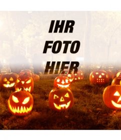 Halloween Collage, ein Foto hochladen, um Ihnen einen von einem hellen orange