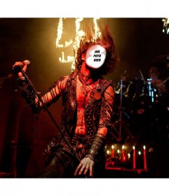 Fotomontage eines Heavy-Metal-Konzert der Sänger zu sein
