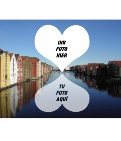 Postkarte für zwei Fotos von Trondheim