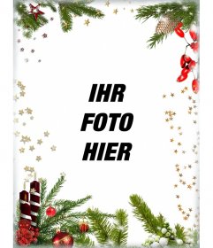 Postkarte mit Weihnachtsschmuck Ihr Bild anpassen