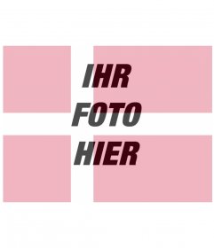 Fotomontage, in dem Sie Ihr Foto zusammen mit der Flagge von Dänemark setzen können