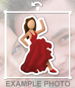 Emoticon eines Flamenco, der aus WhatsApp tanzt