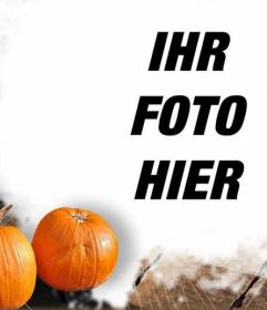 Photo Frame mit Kürbis Halloween besonderen Hintergrund