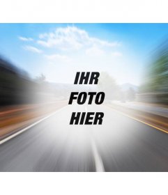 Filter mit einem Foto von einer Straße, auf der Autobahn zu einer Collage online mit Ihrem Foto in der Mitte zu schaffen