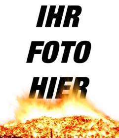 Setzen Sie Ihre Fotos in der Foto-und Feuer-Effekt brasasa. Scheint, um Ihre Fotos zu verbrennen!