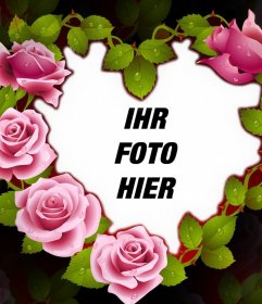 Netter Rahmen eines Herzens mit Rosen perfekt für Ihr Foto 