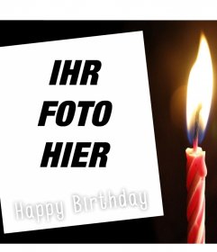 Editierbare Postkarte Alles Gute zum Geburtstag für Ihr Foto und eine Kerze