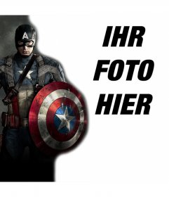 Laden Sie Ihr Bild mit dem Helden Captain America und kostenlos