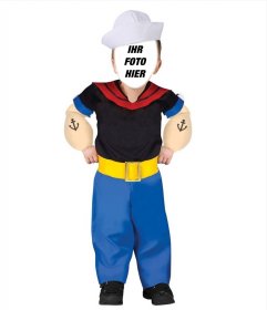 Montage der Verkleidung Online von Popeye, der Seemann für Kinder