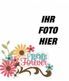 Online Rahmen für ein Foto auf und schmücken ihn mit dem Satz FRIENDS FOREVER
