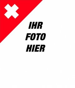 Schweizer Flagge auf einer Ecke des Fotos mit diesem Online-Effekt 