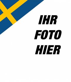 Foto-Effekt unter der Flagge von Schweden in der Ecke des Fotos zu setzen