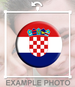 Knopf mit Flagge von Kroatien zu Ihren Fotos hinzufügen, wie ein Aufkleber