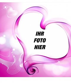 Original-Effekt Ihr Foto innerhalb eines Herzens mit rosa Hintergrund hinzufügen