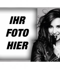 Photo-Effekt mit der Sängerin Demi Lovato für laden Sie Ihr Foto