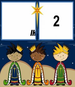 Weihnachtskarte den Tag der Heiligen Drei Könige mit zwei Fotos zu feiern